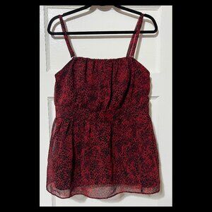 Lane Bryant Womens Red Animal Print Spaghetti Strap Party Top Size 16 NWT